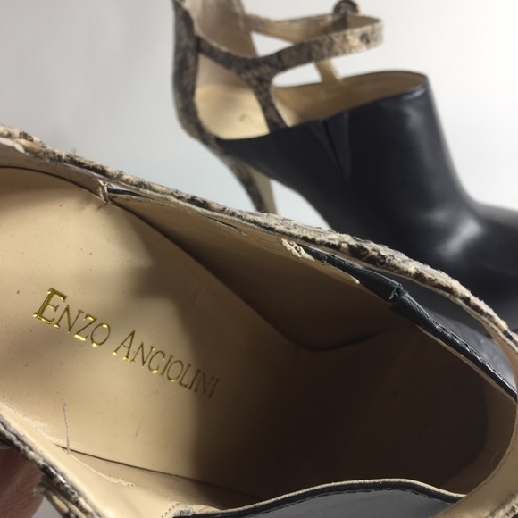 ENZO Angiolini snake skin black high heels pointed toe - Picture 3 of 10